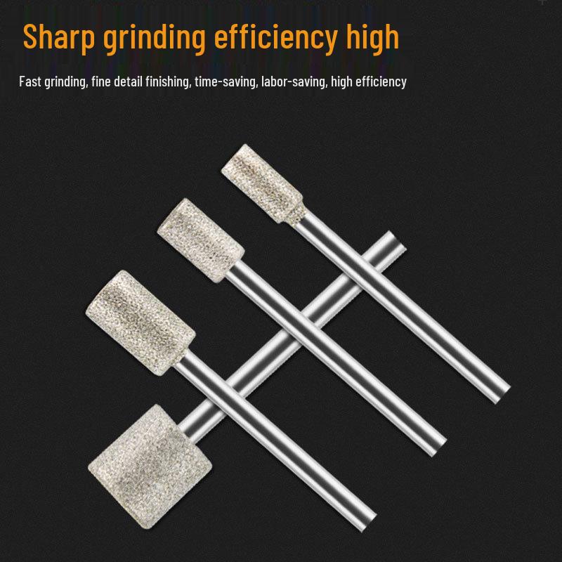 6mm Shank Diamond Grit Grinding Needle for Jade Carving and Polishing.