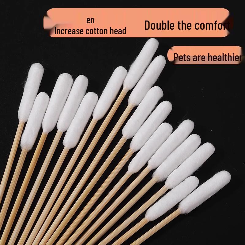 

** Disposable Pet Cotton Swabs: Ear & Eye Cleaning for Cats and Dogs ** Upgraded Cotton 50 Pcs
