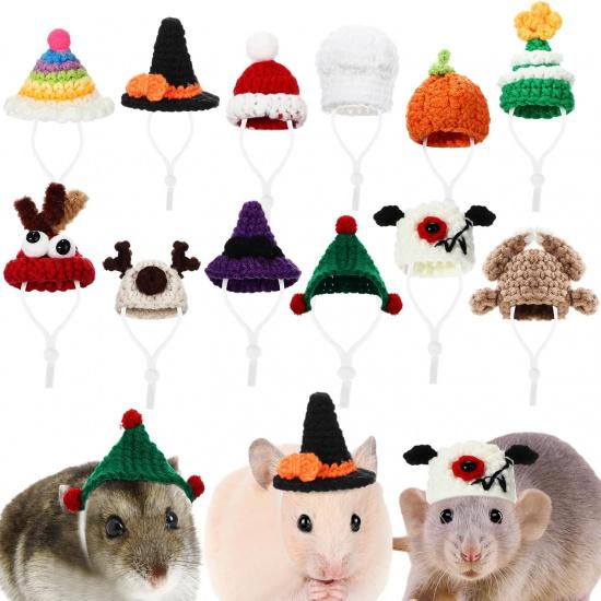 Silkfly 12 Pcs Hamster Hats Mini Hats for Snakes Small Animals Guinea Pig Hamster Clothes for Lizards Bearded Dragons Holiday Party Costume Classic