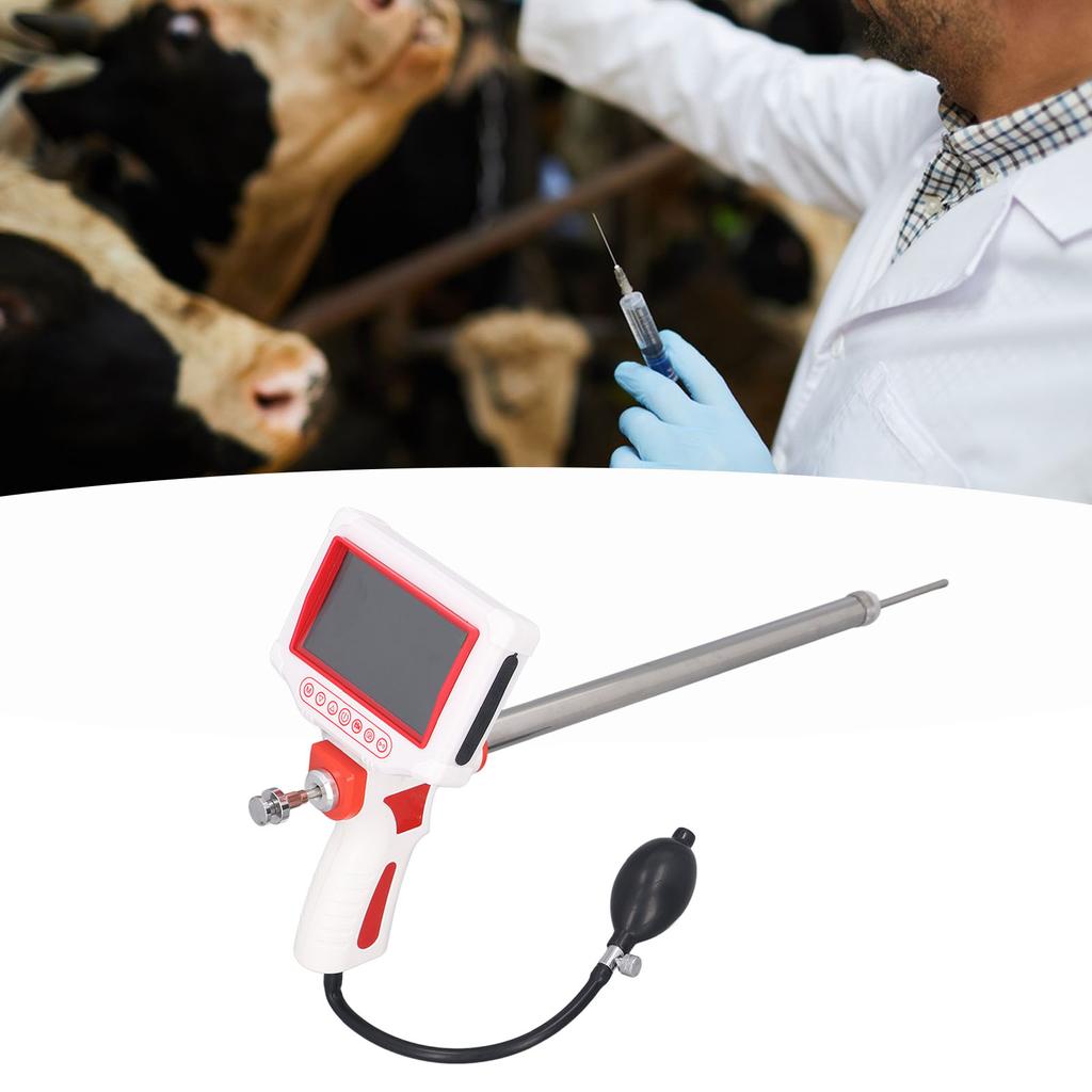 Animal Visual Insemination Gun Rotatable HD Screen Photo Record Artificial Insemination Gun EU Plug