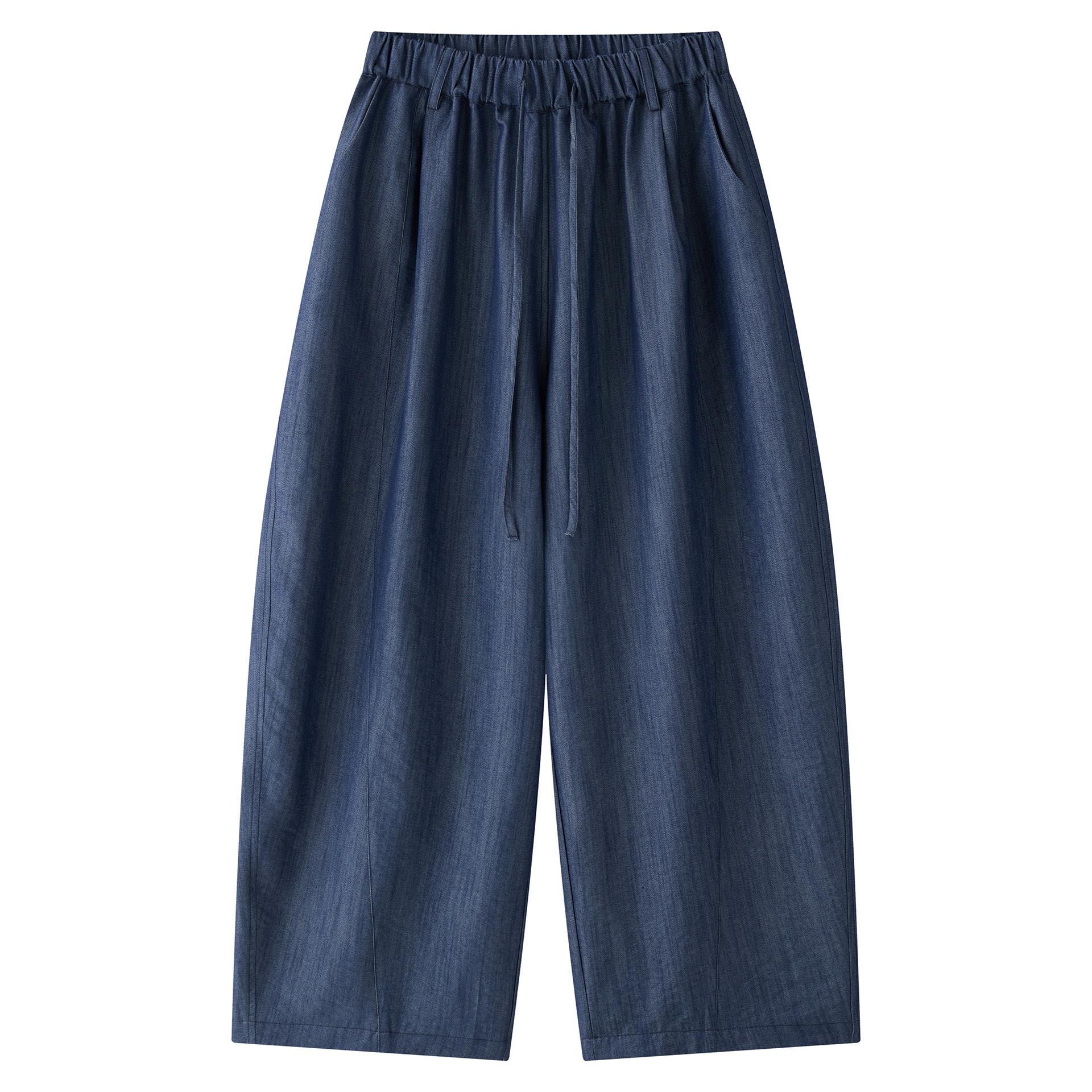 

Johnature Spring Summer Japanese Lazy Casual Women Pants Simple All Match Comfortable Loose Harem Trousers M синий