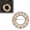 Hollow Circle Brooch Faux Pearl Rhinestone Ring Brooch, Alloy Lapel Pin, Vintage Style Badge Sweater Cardigan Coat Suits Accessories, Jewelry Gift for