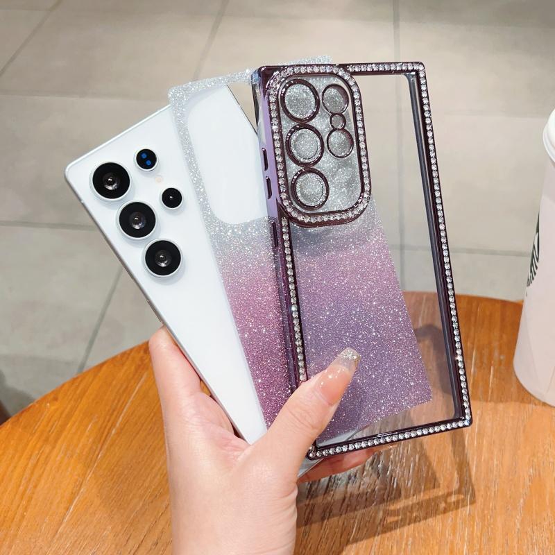 Luxury Plating Flash Diamond Glitter Bling Case For Samsung Galaxy S25 S24 Plus Ultra Soft Silicone Shockproof Proteciton Cover