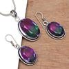 Tourmaline Set Gemstone Gift Wedding Party Bi-Color Pendant,Earring,Ring
