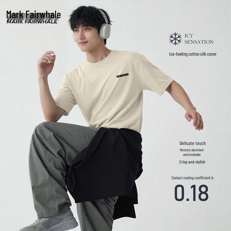 MARK FAIRWHALE Men s Ice-Feel Cotton Short Sleeve T-Shirt 4XL