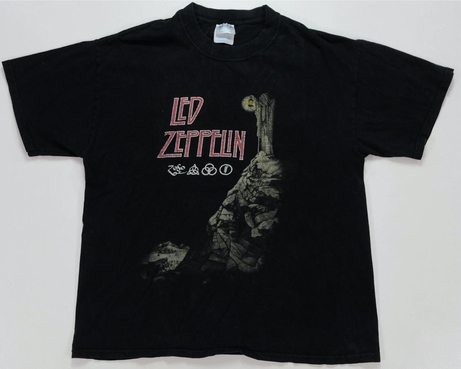 Rare VTG M&O KNITS Led Zeppelin Zoso Stairway To Heaven T Shirt 2000s Youth SZ L M