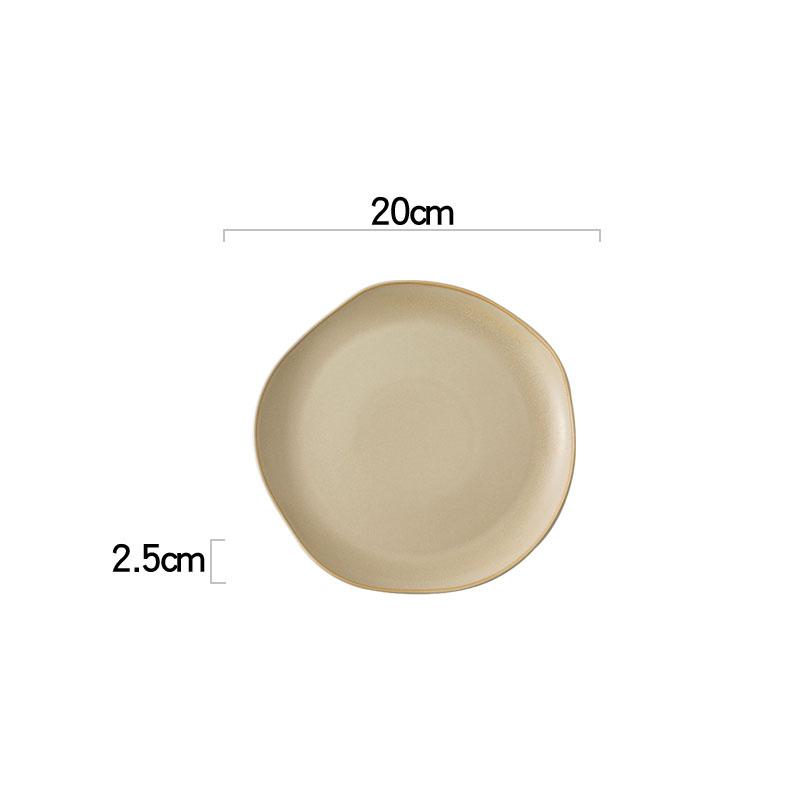 Vintage Ceramic Dinner Plate Creative Irregular Dessert Plate Snack Plate Pasta Sushi Plates Restaurant Specialty Tableware