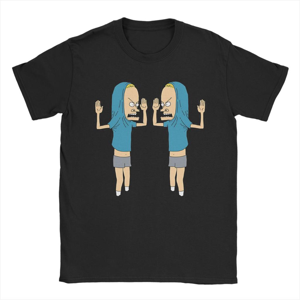 Men Women Double Cornholio Beavis and Butthead T Shirt Pure Cotton Clothing Novelty Short Sleeve Crewneck Tees