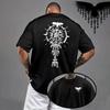 Cotton Mens T-shirt Printing Casual Short Sleeve Outdoors Fitness Sports Jogging Loose Tees Black White Running T-shirt Summer