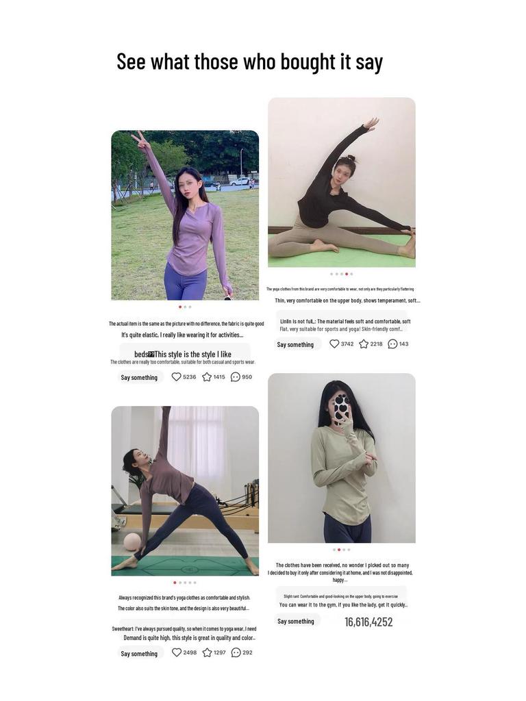 Juyitang Seamless V-Neck Long-Sleeve Yoga Suit with Pleated Waist and Slim-Fit Top