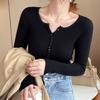 Knit Sweater Women Spring Autumn Base Layer Slim Long Sleeve Black Tight Top