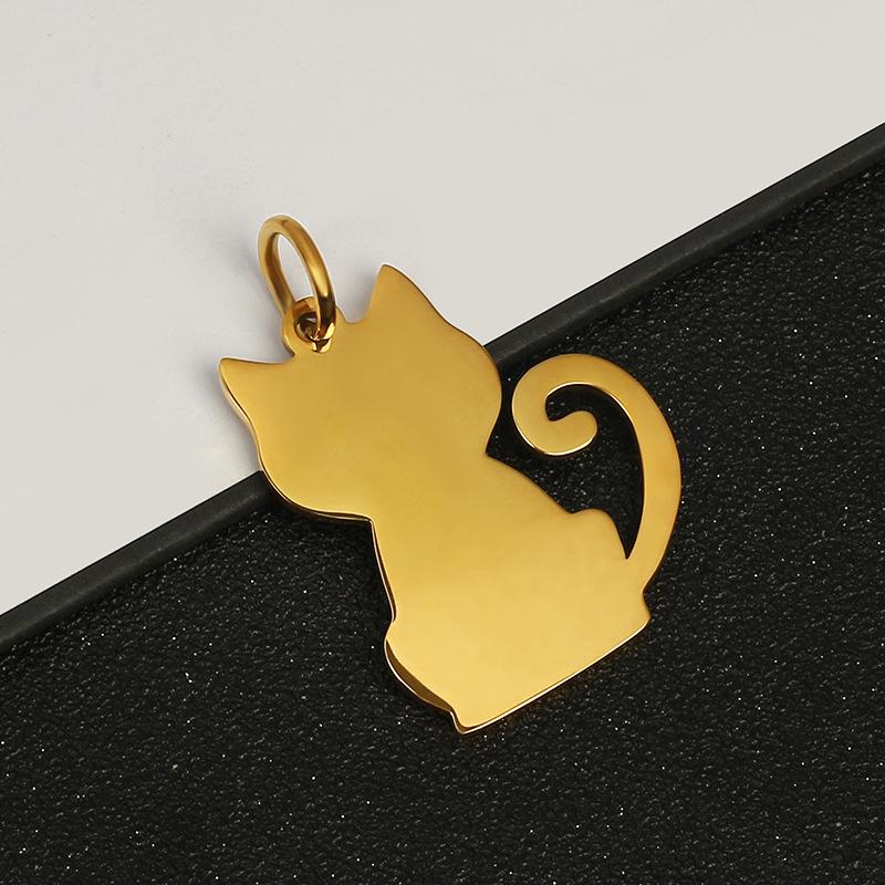 Für Großhandel Metallschmuck, Katzenfisch Haustieranhänger, Anhänger, Anti-Lost-Karte, Lasergravur, Edelstahl Hundemarke