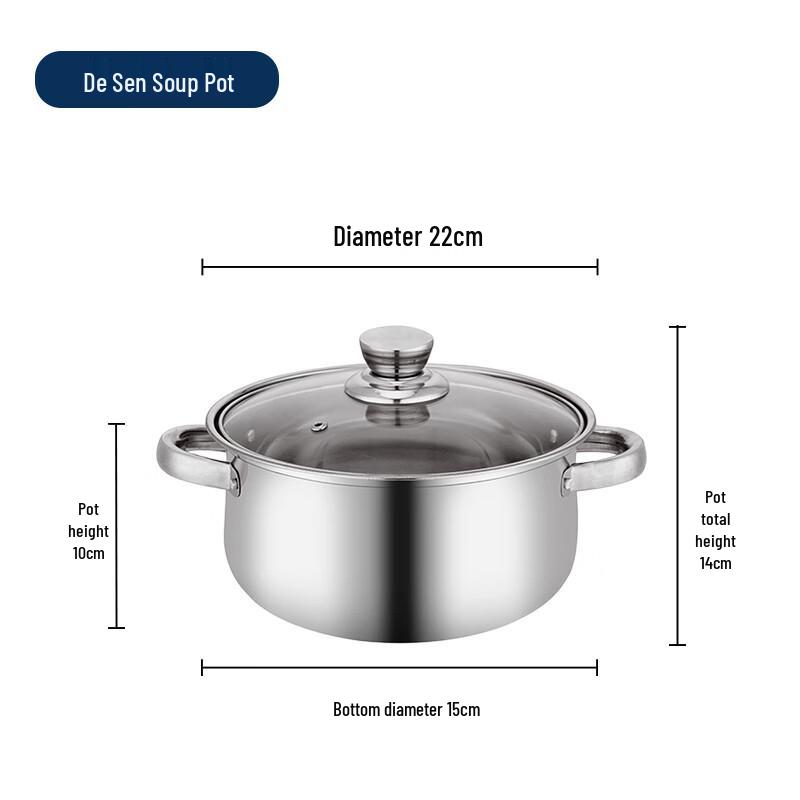 Yi Bode Sen 22cm Stainless Steel Soup & Stew Pot