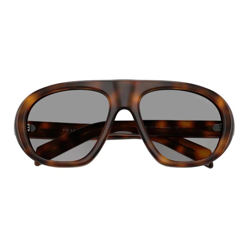Prada Brand Logo Design Acetate Irregular Sunglasses Women's Juniper Turtle