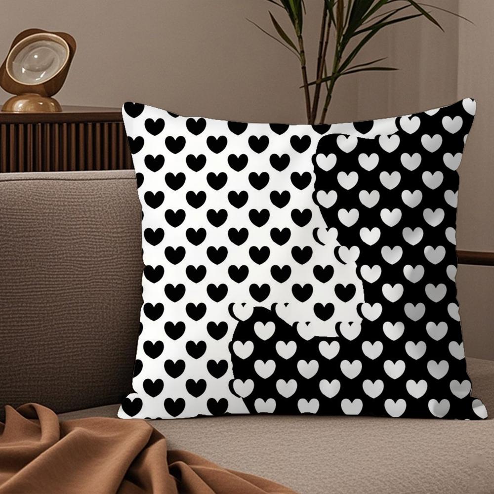 Advanced Black White Pillow Case Silky elegant Comfort Sofa Bed Invisible zipper