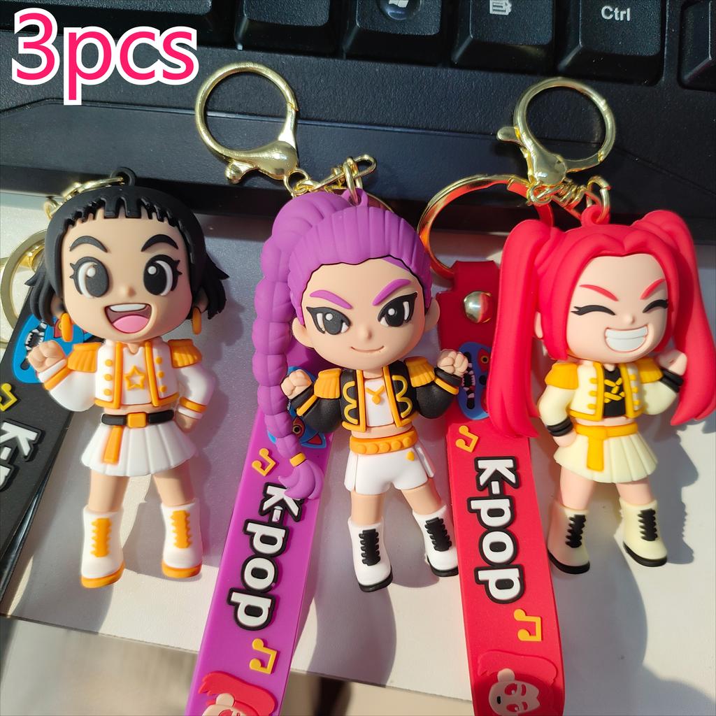 New Style KPOP Demon Hunters Adorable Cartoon Keychains Bag Pendants Holiday Fan Gifts and Presents Durable Long Lasting