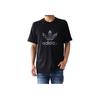 Adidas Clover Logo Print Short Sleeve T-Shirt Men Tops Black ED6959