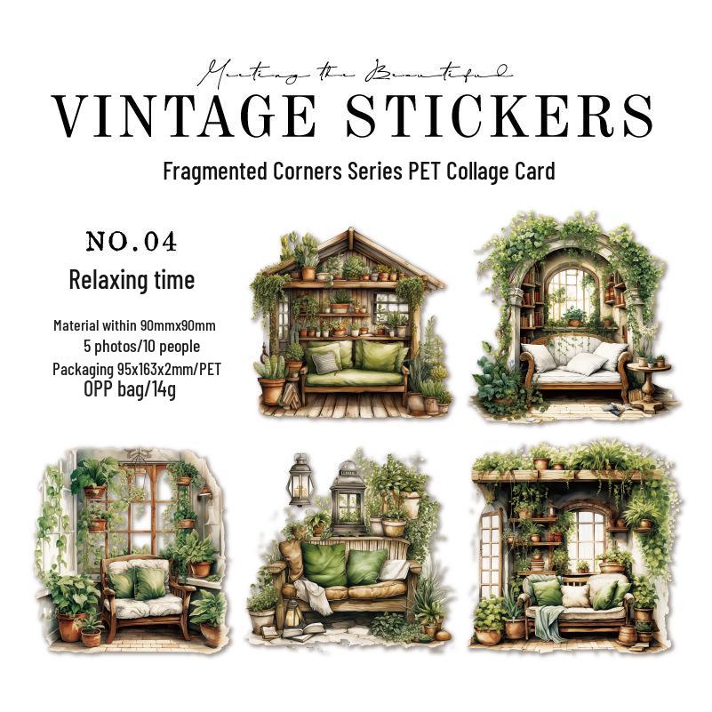 

Yanji Pet Collage Card: Fragmented Corners Series - Journal Decoration & Note-taking, 6 Designs