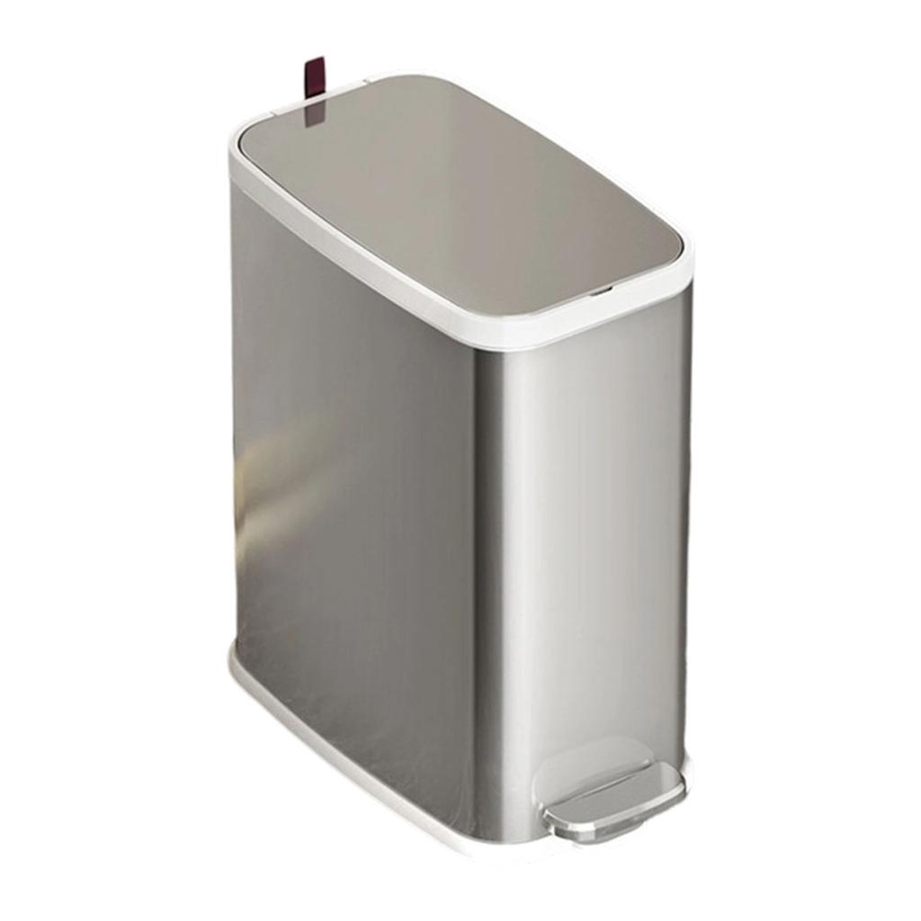 304 Stainless Steel Waste Bin with Slow Close Technology Foot Pedal and 90 Degree Lid Stay for Easy Cleaning