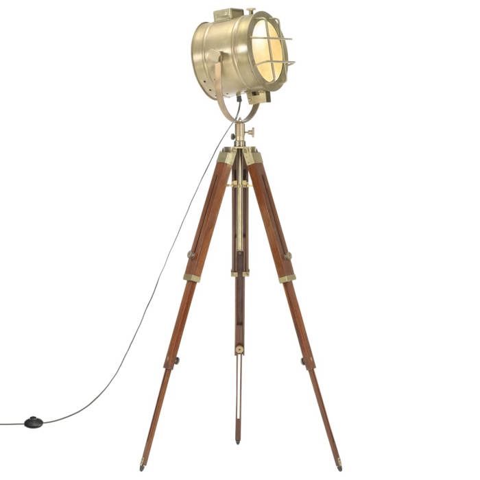 VidaXL Tripod Floor Lamp Standing Lamp Pedestal Lamp Adjustable Height Living Room Home Interior 165 Cm Mango Wood 286112