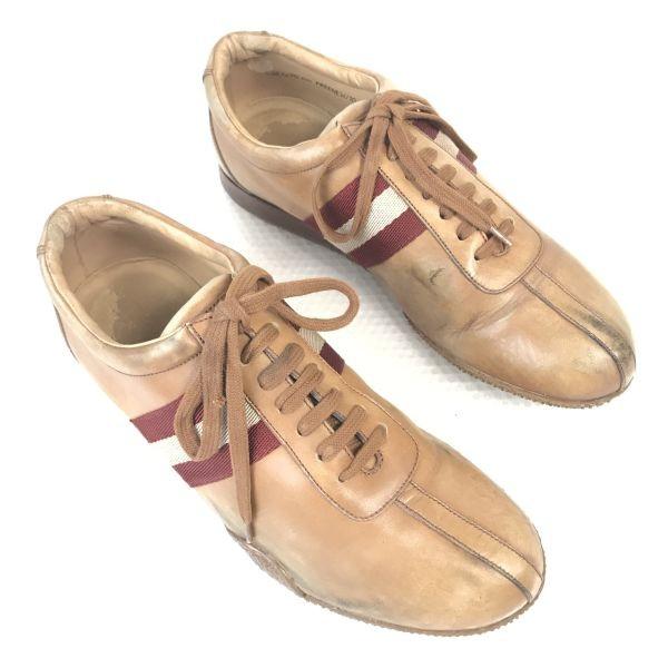 BALLY Leather Sneakers Men’s 7D 24.5-25.0 Brown FREENEW 104(USED)