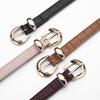 Trendy Light Gold-Buckle Crocodile-Patterned Retro Embossed Buckle Belt Fashionable Unique Artistic and Versatile Women’s Belt