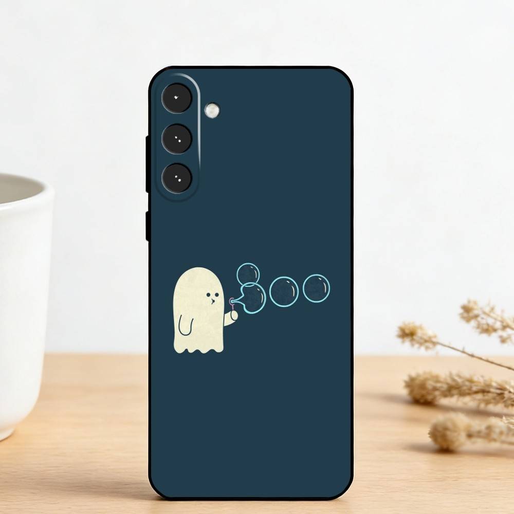 P-Playful G-Ghost    Phone Case For Samsung Galaxy A73,A72,A71,A70,A53,A52,A51,Others Soft Black Cover Samsung a70