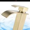 TLXT Golden Waterfall Square Stainless Steel Basin Faucet