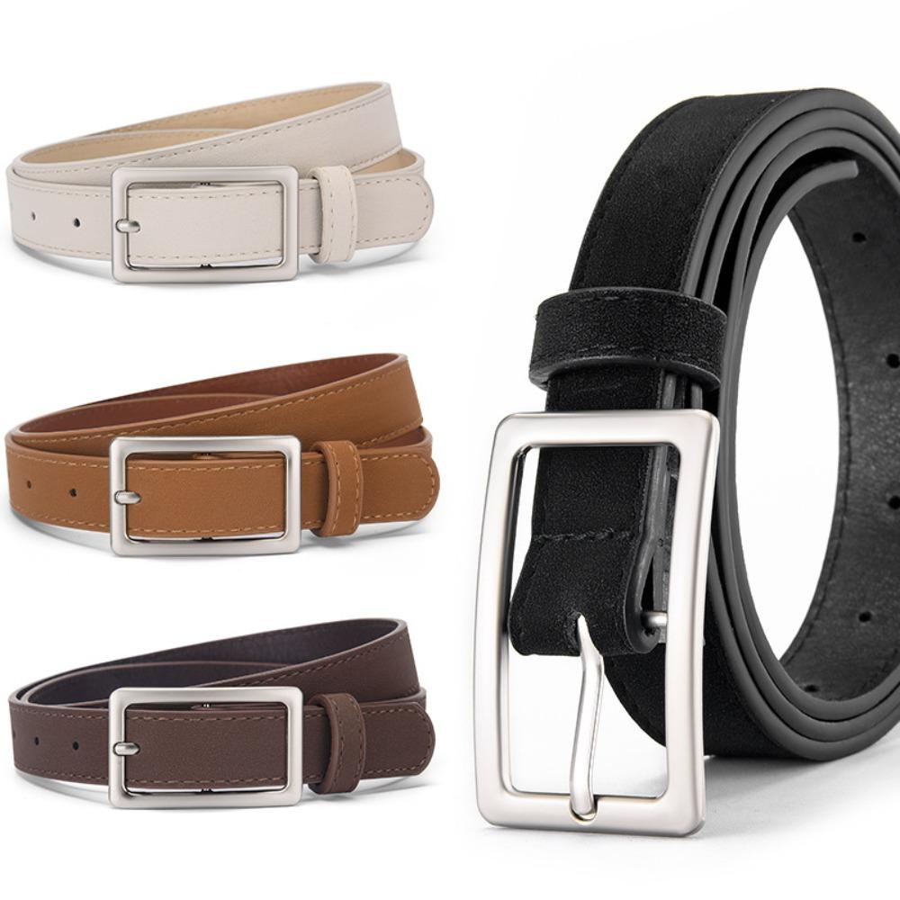 Retro Suede Leather Belt Luxury Design Frosted Waistband Trendy Business Waist Belt  For Women