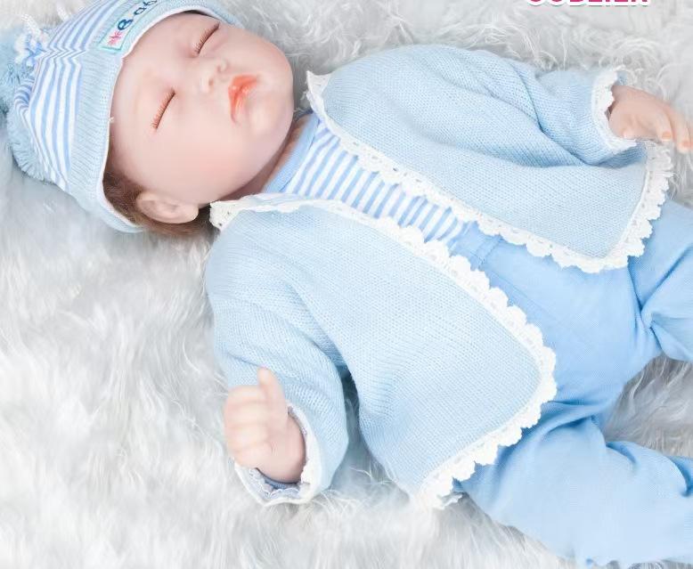 Simulering Øyne Lukket Sovende Baby Baby Leke Gjenfødt Dukke Feriegave Søt Barnedukke Følge
