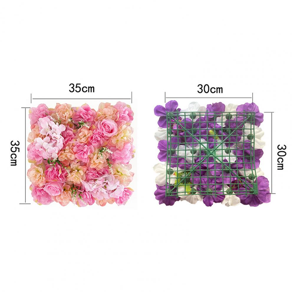30cm Artificial Rose Flower Wall Panel Wedding Bridal Baby Shower Party DIY Square 3D Floral Wall Backdrop Decoration Photo Prop
