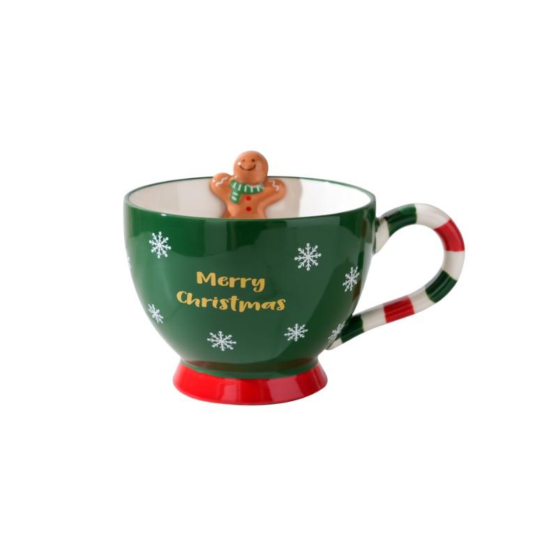 

Рождественский маленький подарок Чашка для завтрака Рождественская чашка для воды большой емкости Чашка с высокой термостойкостью Керамическая чашка Бытовая кружка 500ml