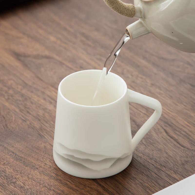 Jinxiangyu Tea Cups, Kung Fu Tea Set, Mutton-Fat Jade Porcelain Pair Cups for Brewing Tea, Mug, Home Use, Gift-Giving, High-End Gift Box, Yasu