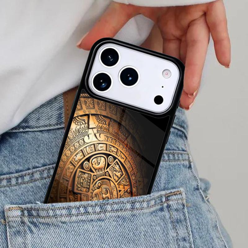

Mayan Calendar Pattern Phone Case for iPhone 17ProMax 12 13 14 15 16e 17 Pro Max Plus Air Cover iPhone 15 Pro Max