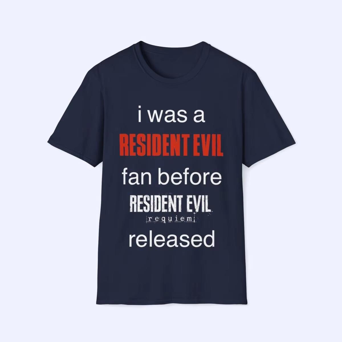 

Resident Evil Requiem Old fan certification 100Cotton Tshirt unisex Y2k 2026 summer New Oneck retro fashion Short Sleeve shirt 4XL