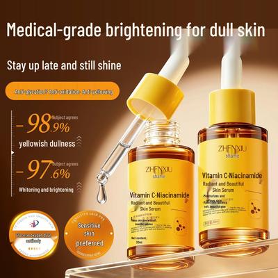 Zhen Xiu Vitamin C Niacinamid Aufhellendes & Verjüngendes Serum: Verbessert Mattheit, Macht zart, Strafft, Beruhigt, Spendet Feuchtigkeit.