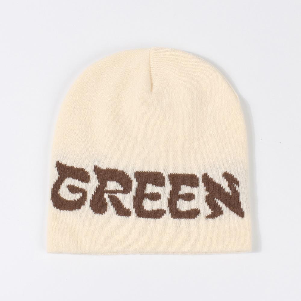 Versatile Style Hat Funny Letter Solid Unisex Warm Knitted Hatsbeanie