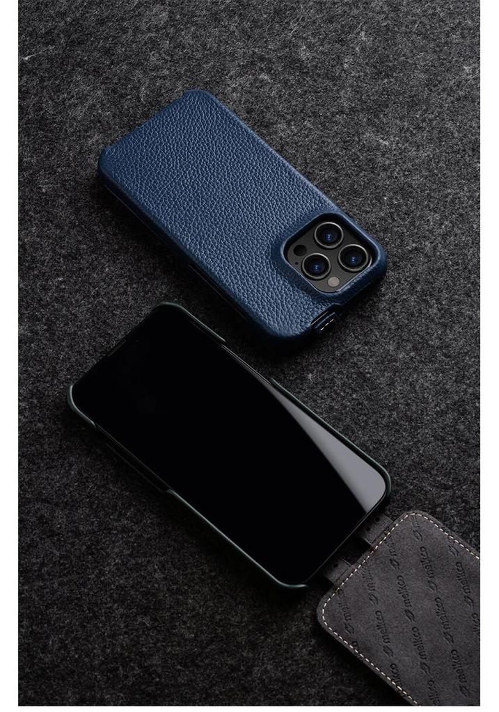 Genuine Leather Flip Cover for Apple iPhone 15 Pro Max, 14 Pro, 13, and 12 Plus