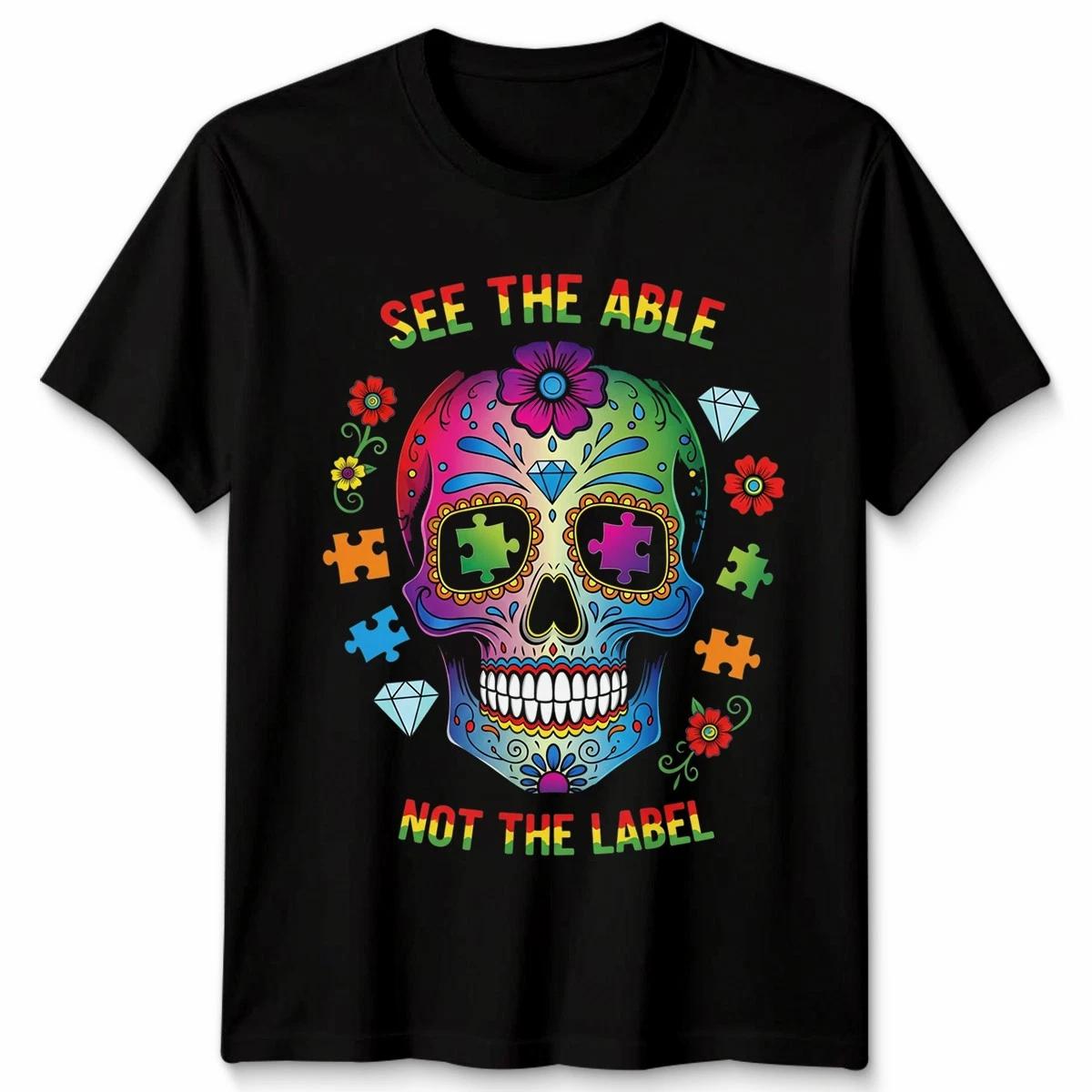 See The Able Autism Awareness Personalised Unisex Cotton TShirt Adult Kids S