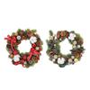 Christmas Pinecone Wreath with Cotton Balls Festival Front Door Hanging Garland for Home Decoration