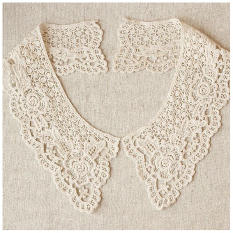 Lace Fabric Neckline Detachable Fake Collar DIY Breathable Scarf Around Neck Flower Sweet Hollow Comfortable Patch
