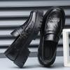 Paris platform derby shoes men's sense of high-end increased casual leather shoes British commuter breathable dress big head loafers