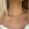 Yori Geometric 18K Gold Plated 3mm Snake Chain Layer Necklace Gift Stainless Steel Triple Layer Snake Chain Necklace For Women