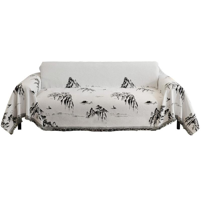 Universelles Vollständig bedecktes Chenille Einteiliges Sofa Handtuch Bezug Tuch Vier Jahreszeiten Universell Landschaftsmalerei Staubdicht Sofabezug Sofabezug