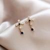 Women Faux Sapphire Rhinestone Alloy Cross Ear Stud Earrings Jewelry Gift