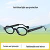 2025 Trendy Small Oval Eyeglasses for Men and Women | Fashionable Influencer Xiaohongshu Style | Portable for Outdoor Travel | Unisex Plano Glasses