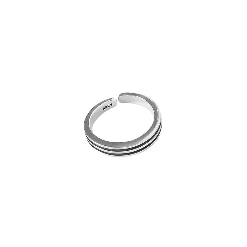 925 Silver Stylish Open Ring With Artistic Lines And Retro Vibe Ideal For Daily Wear