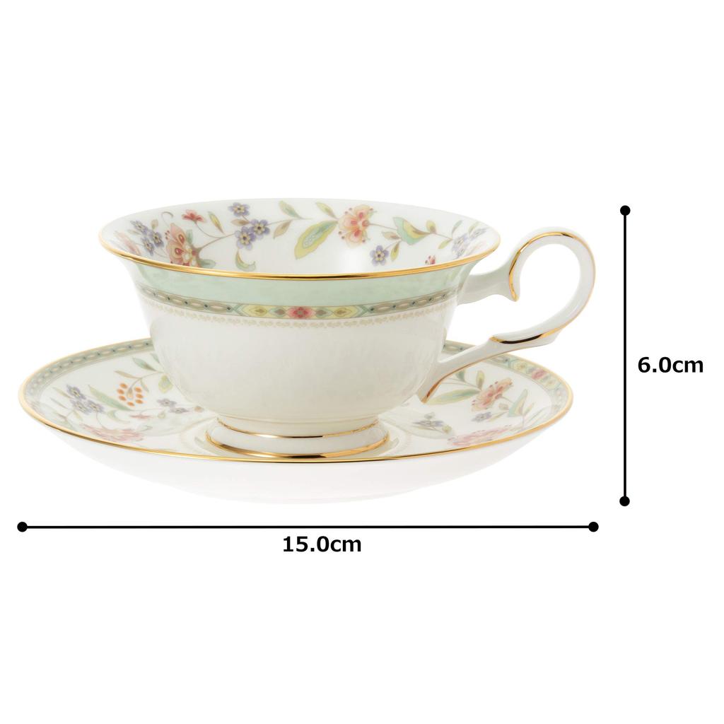 Noritake Kopp & Fat (för både kaffe och te), 215cc, Primrose Benporslin, T50717A/4909