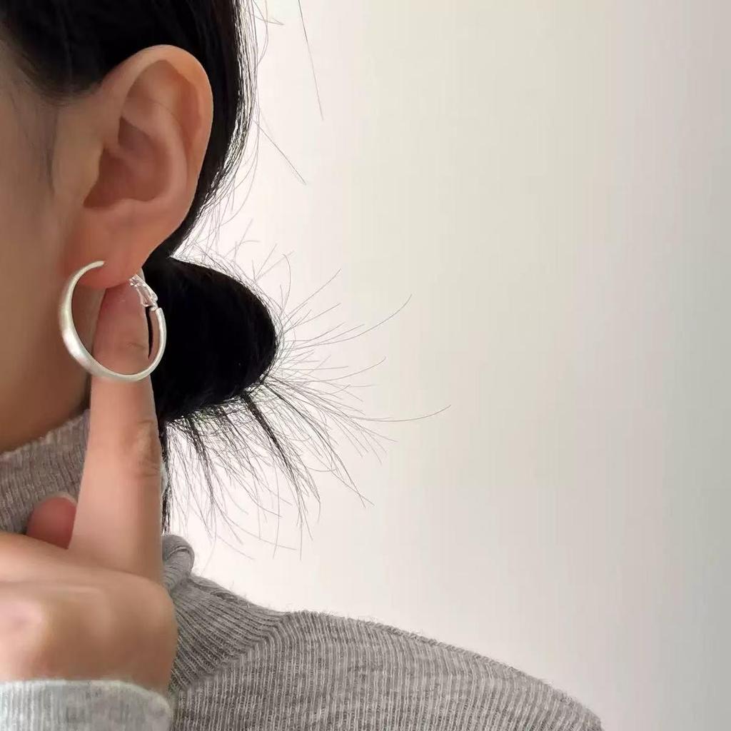 Korean Matte Hoop Earrings: Classic, Versatile, Luxury, Stylish & Lightweight Design