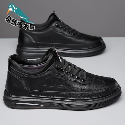 Herenschoenen 2025 lente en herfst nieuwe leer trend veelzijdige schoenen heren antislip zachte schoenen